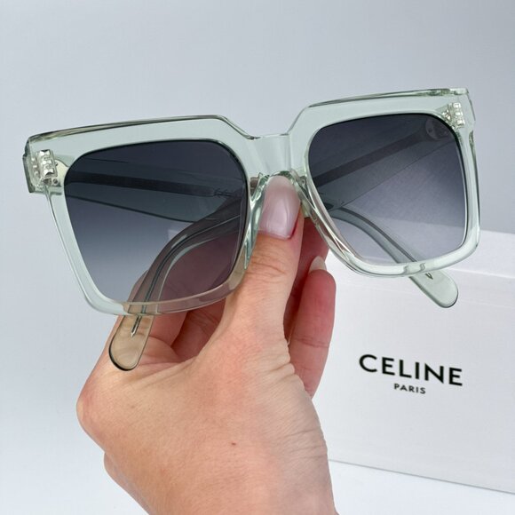 Celine CL4055IN 93B BRAND NEW Sunglasses Transparent Green Gradient Smoke Women - Picture 2 of 10
